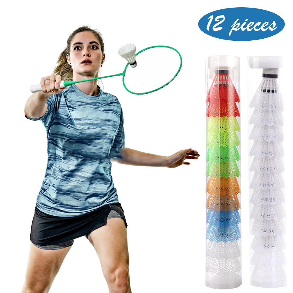 Feather Shuttlecock - 12 volani da badminton in plastica